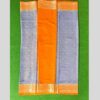 benaras georgette blue saree with contrast pallu and blouse - Image 2