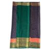 navy blue georgette saree with 3d border - Image 3
